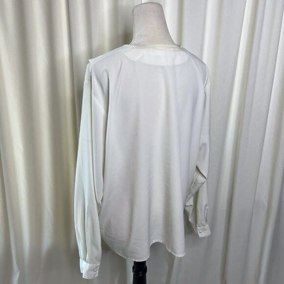 Yves St. Clair Vintage Embroidered Blouse Floral Pilgrim Collar Long Sleeve - Picture 11 of 13